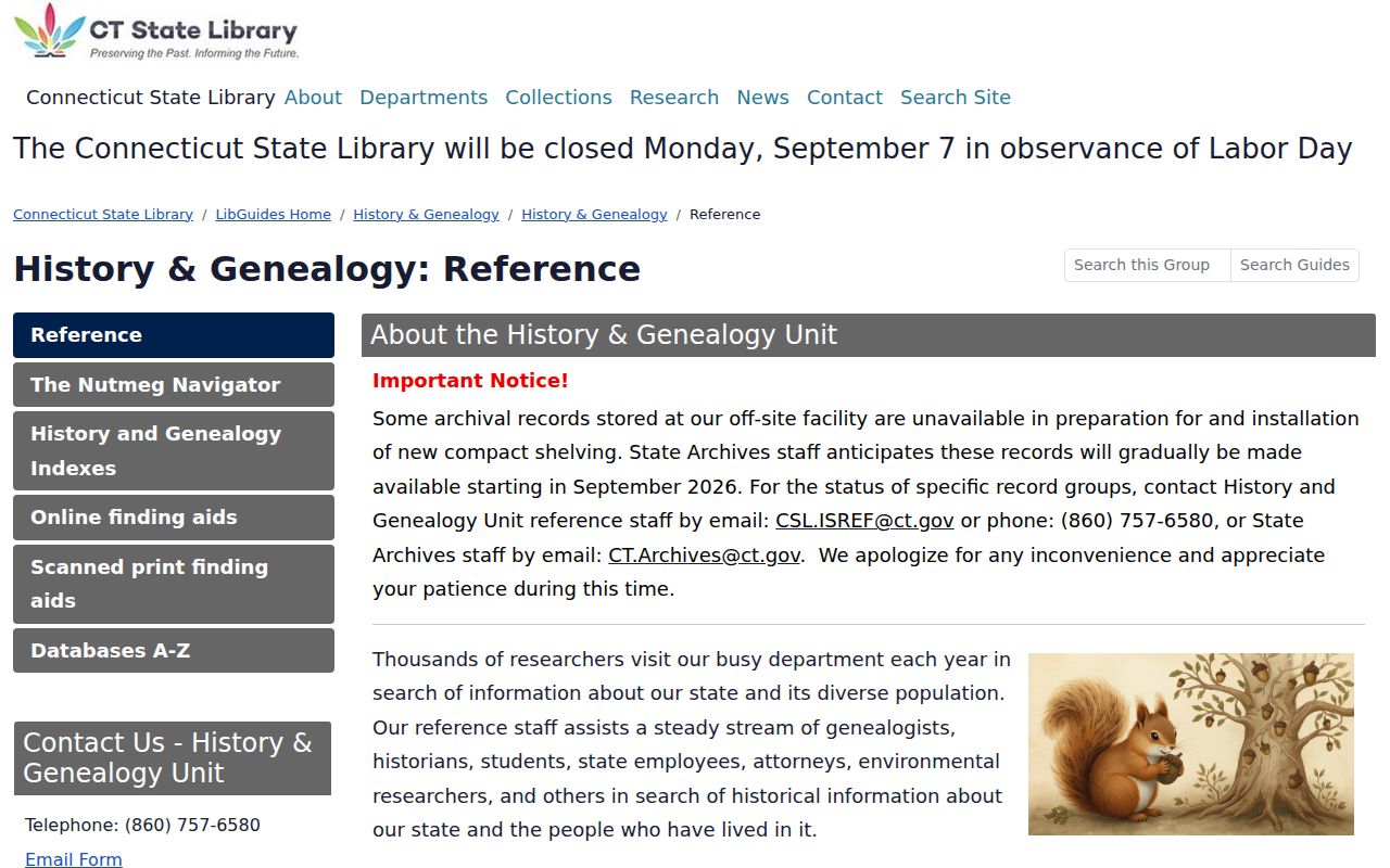 Connecticut State Library genealogy resources for Windham previous residents