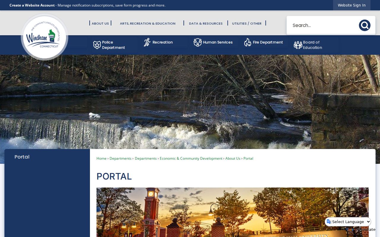 Windham community resource portal for public neighborhood context